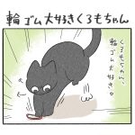 輪ゴム大好きくろもちゃん